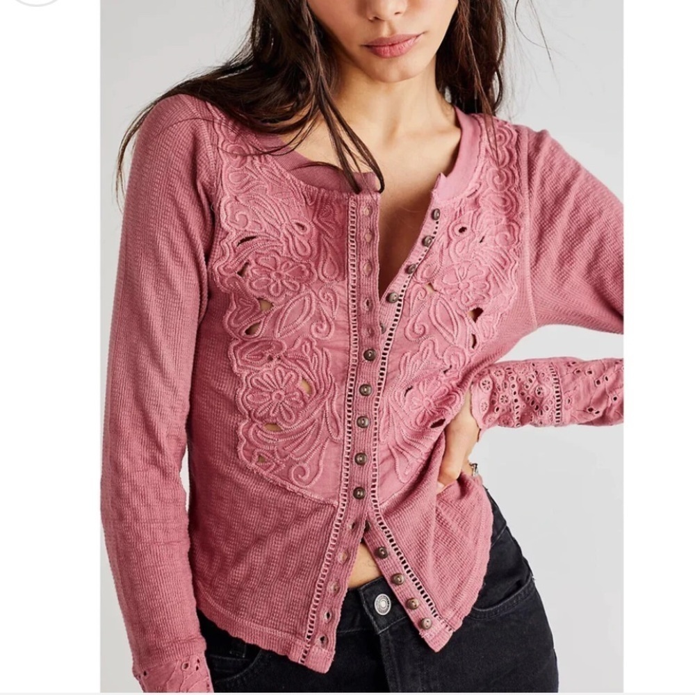 Free People Sidelines Top in Rose Smoke